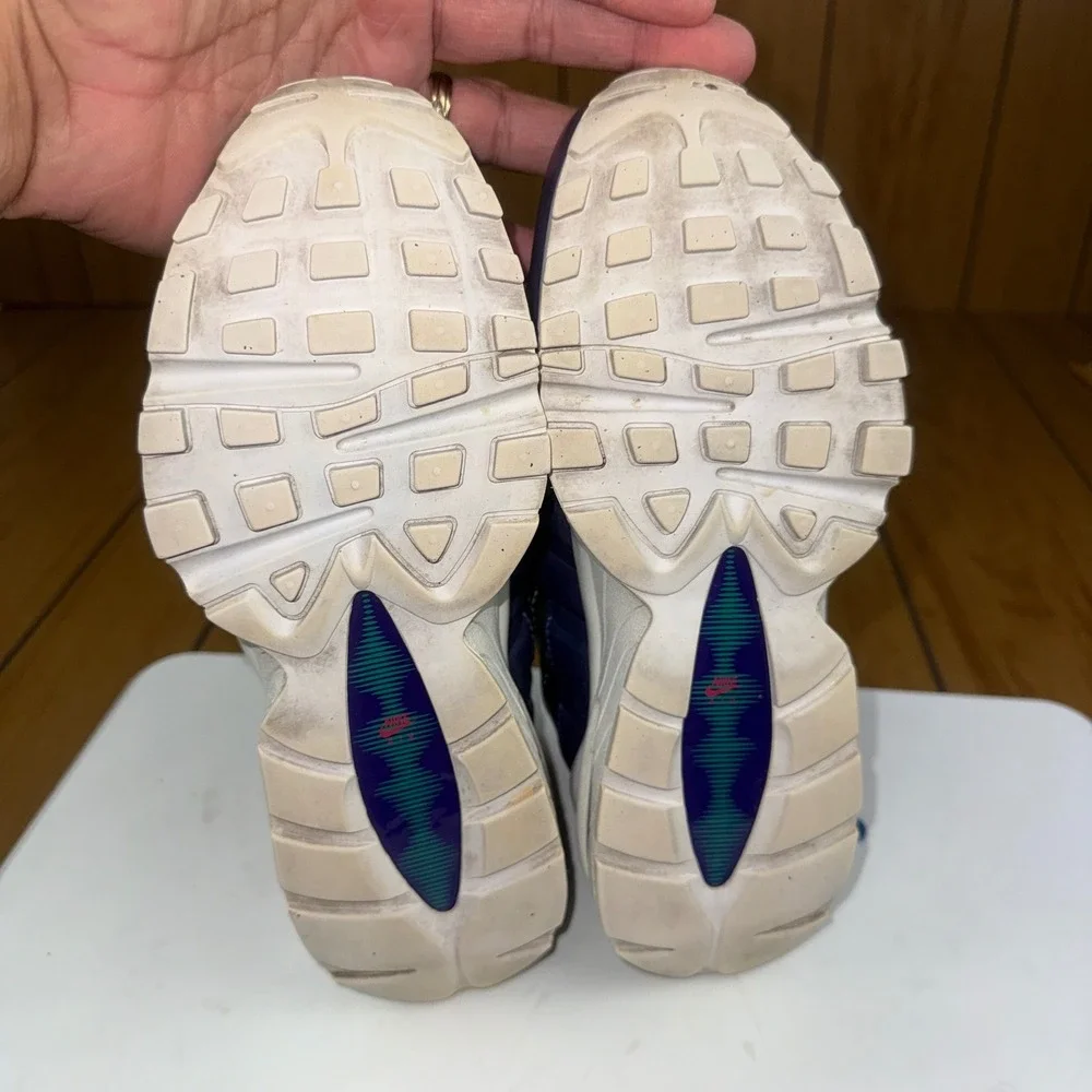 Nike Air Max 95 Kids Youth Size 4Y Purple Teal Iridescent‎ AJ1899 500